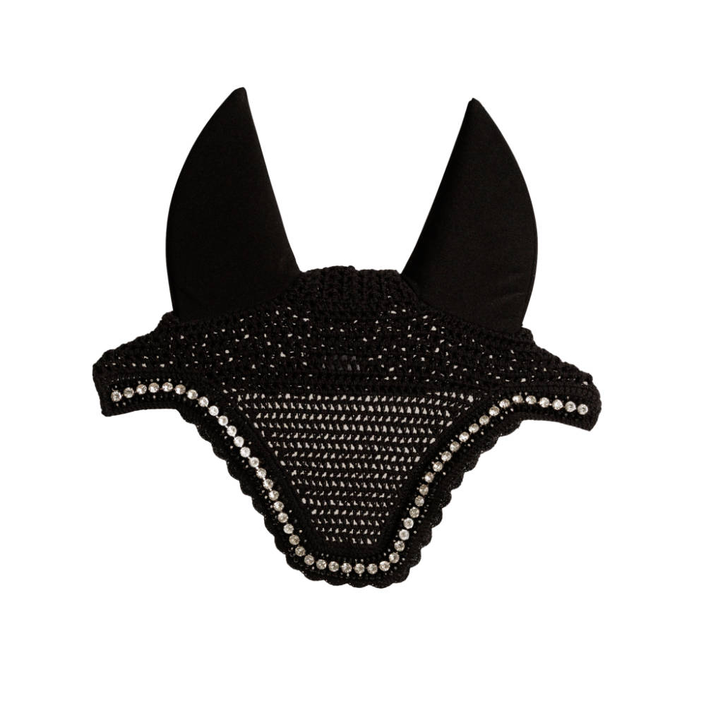 Kentucky Horsewear Fliegenhaube Wellington Big Stone & Pearl - black, Größe Full