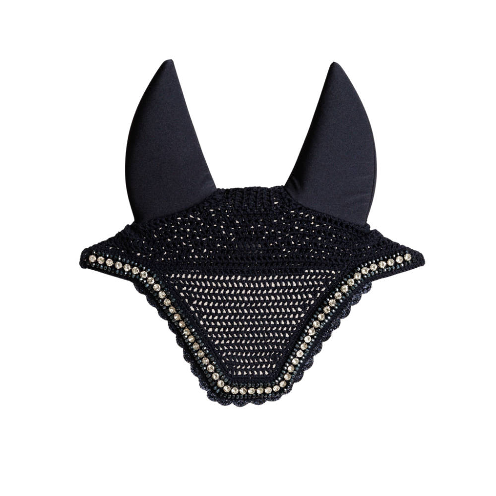 Kentucky Horsewear Fliegenhaube Wellington Big Stone & Pearl - dark navy, Größe Full