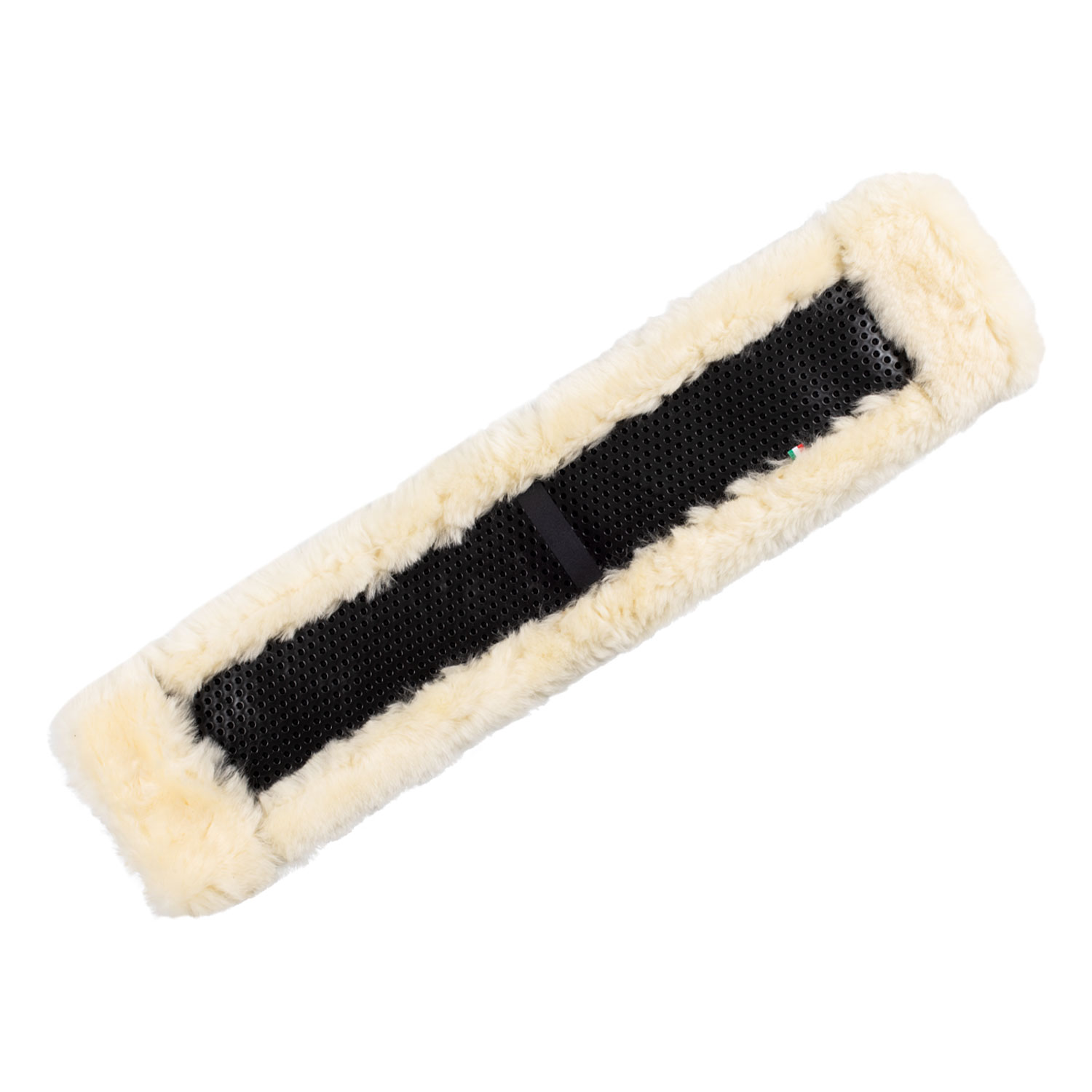 Acavallo Western Wide Gelgurt mit Lammfell - schwarz, Größe L