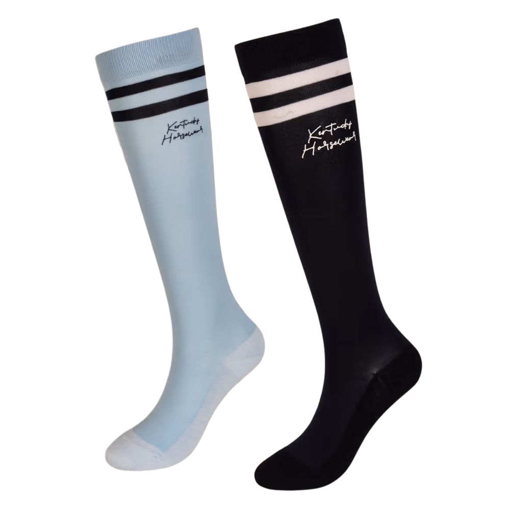 Kentucky Horsewear Socken Stripes 2er Set - navy/light blue, Größe 41/46