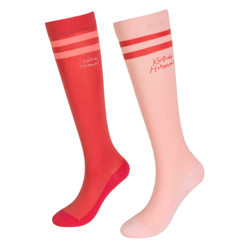 Kentucky Horsewear Socken Stripes 2er Set - pink/light rose, Größe 35/40