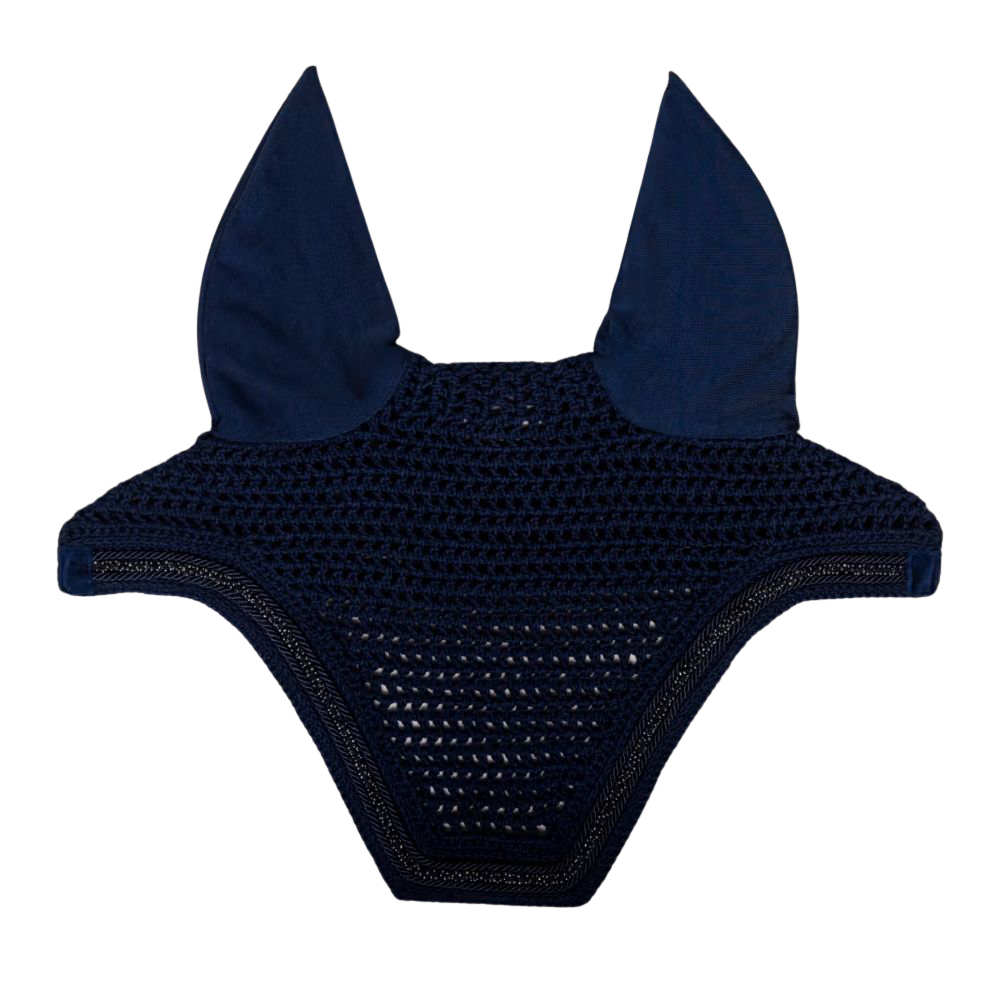 Kentucky Horsewear Fliegenhaube Wellington Velvet Mini Pearls - navy, Größe Full