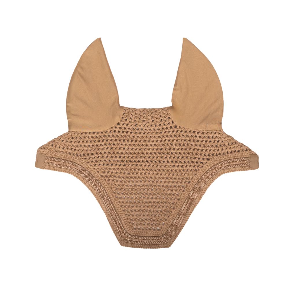 Kentucky Horsewear Fliegenhaube Wellington Velvet Mini Pearls Soundless - beige, Größe Full