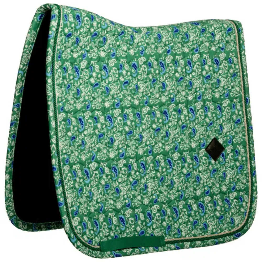 Kentucky Horsewear Samtstoff Schabracke Dressur - green/navy, Größe Cob