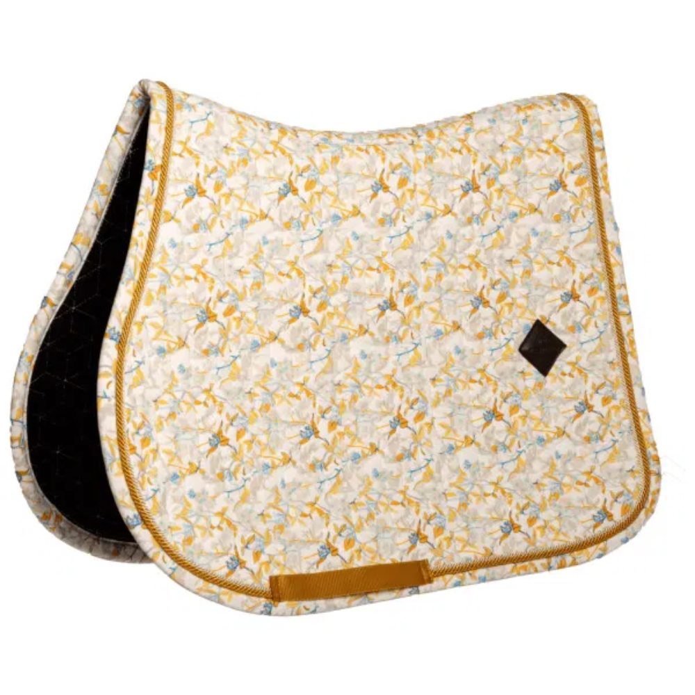 Kentucky Horsewear Samtstoff Schabracke Springen - brown/white, Größe Full