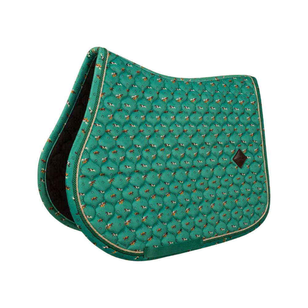 Kentucky Horsewear Schabracke Velvet Horse printing Springen - green, Größe Full