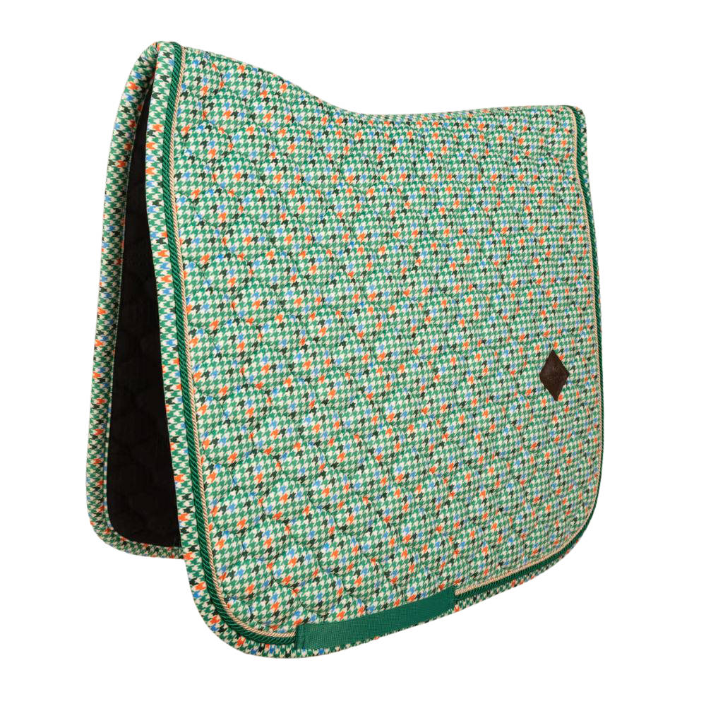 Kentucky Horsewear Schabracke Velvet Pied de Poule Dressur - light green/colorful, Größe Full