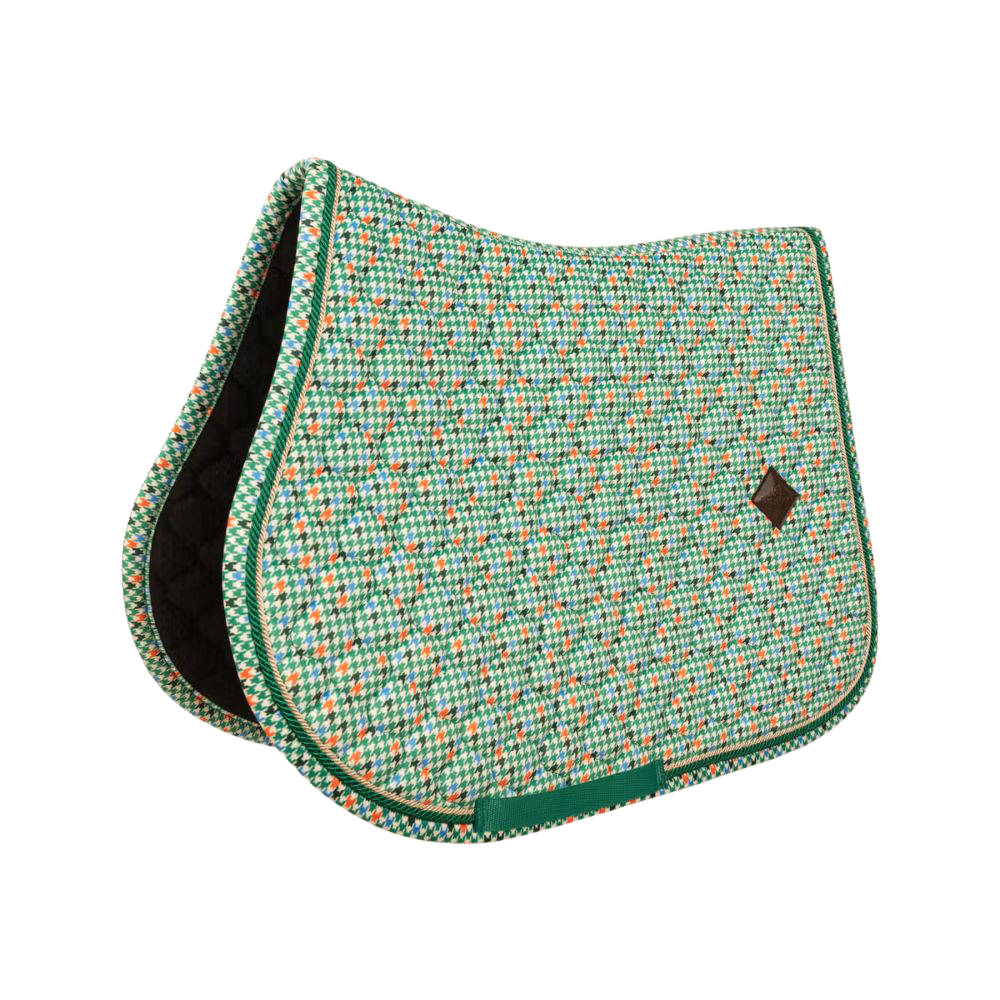 Kentucky Horsewear Schabracke Velvet Pied de Poule Springen - light green/colorful, Größe Full