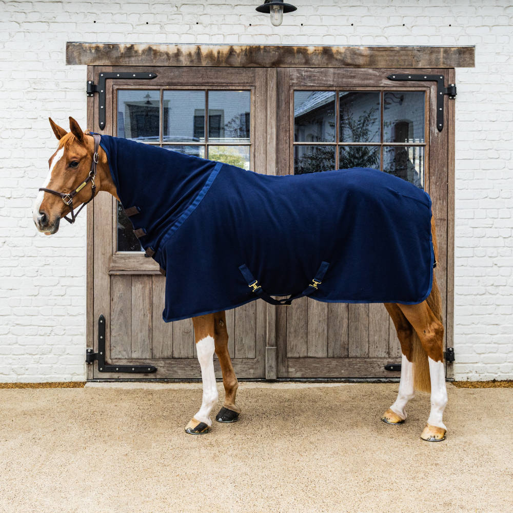 Kentucky Horsewear Fleece-Decke mit Halsteil - navy, Größe 165