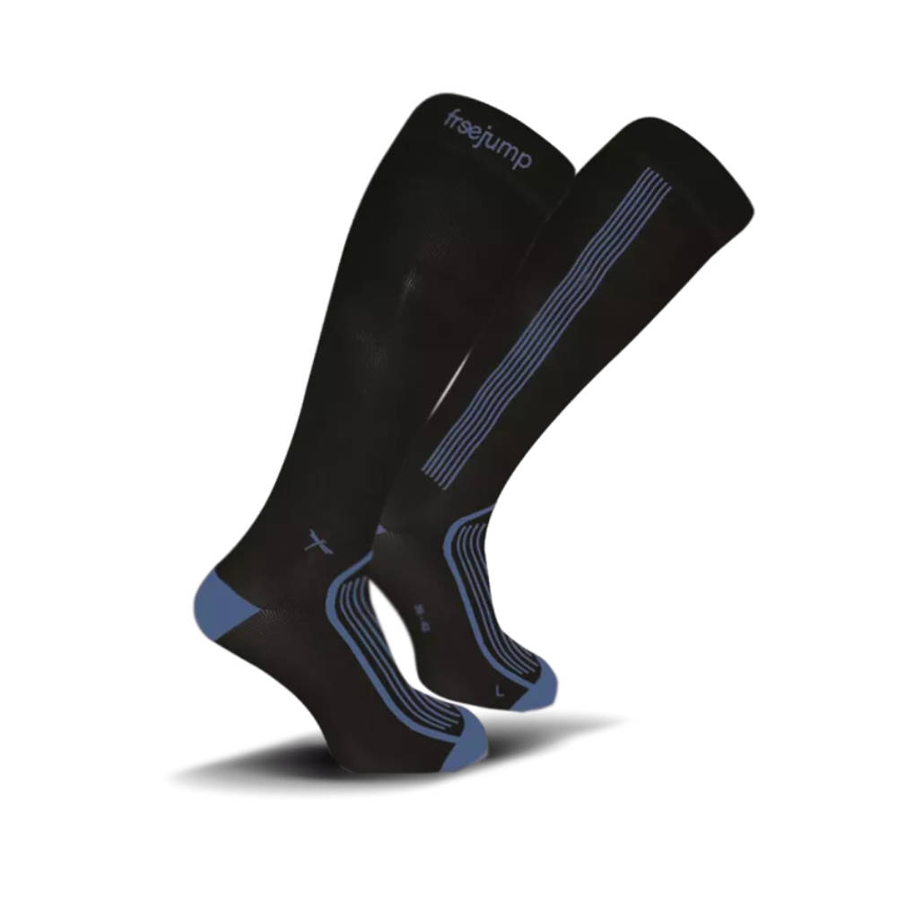 Freejump Kniestrümpfe - schwarz/blau, Größe L
