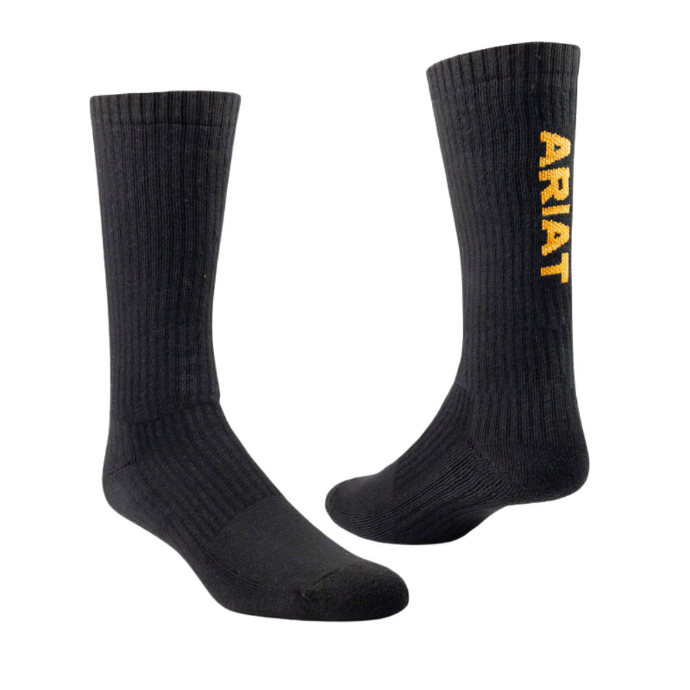 Ariat Premium Ringspun Socken Cotton 3er Pack - black, Größe M