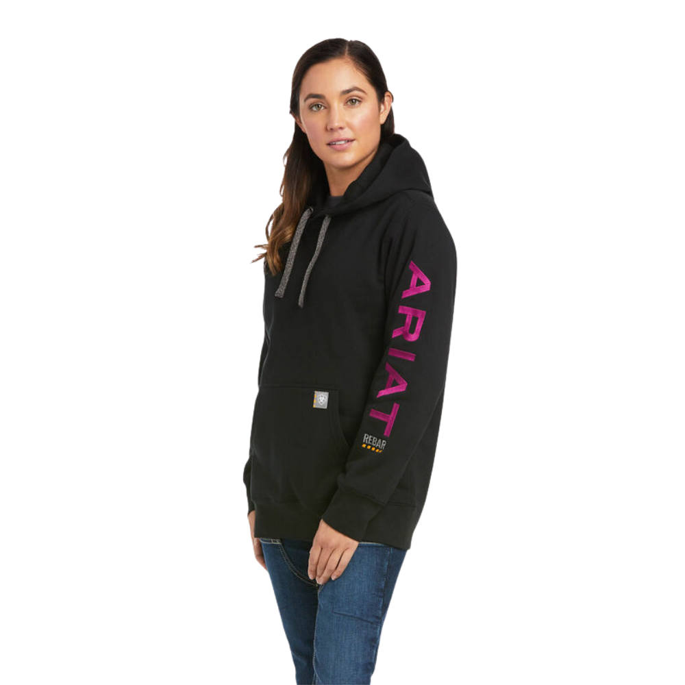 Ariat Rebar Graphic Hoodie Damen - black/purple, Größe S