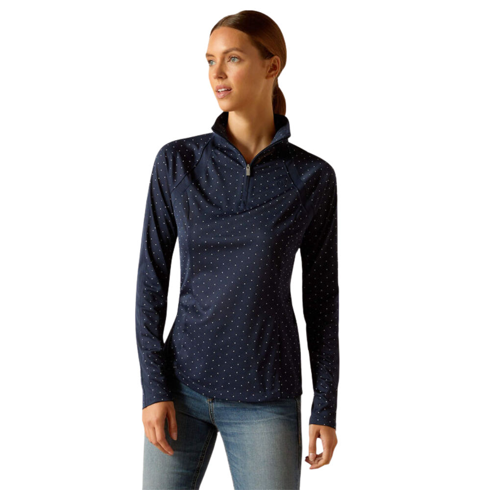 Ariat Sunstopper 3.0 Baselayer ZipFunktionsshirt Damen - Farbe: navy dot