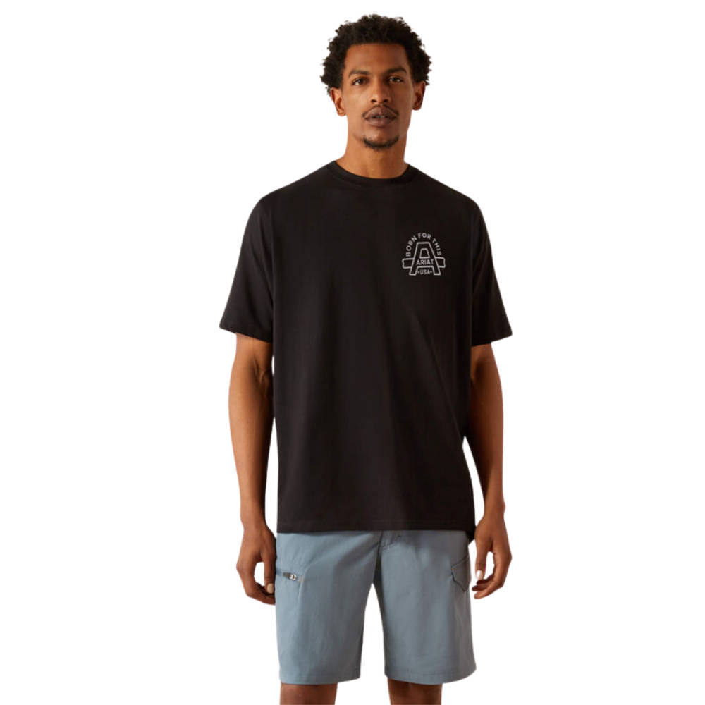 Ariat Rebar Cotton Strong Standard V-Neck T-Shirt Herren - black, Größe XL