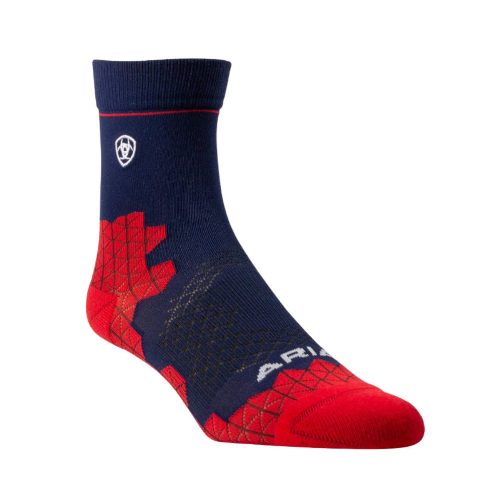 Ariat TEK Devon Performance Paddock Socken - navy/red, Größe M