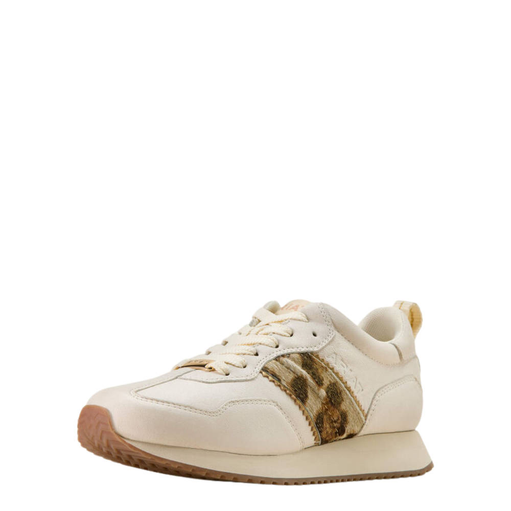 Ariat Ranch Runner Trainer Sneaker Damen - bright cream/gilded leopard hair on, Größe 41