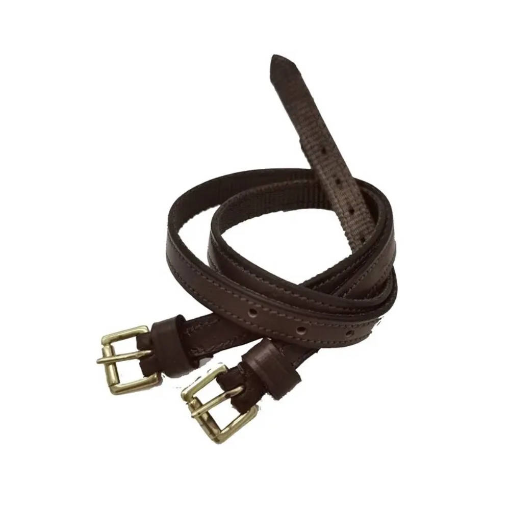 HFI Sporenriemen aus Leder mit Nylonunterlage - braun