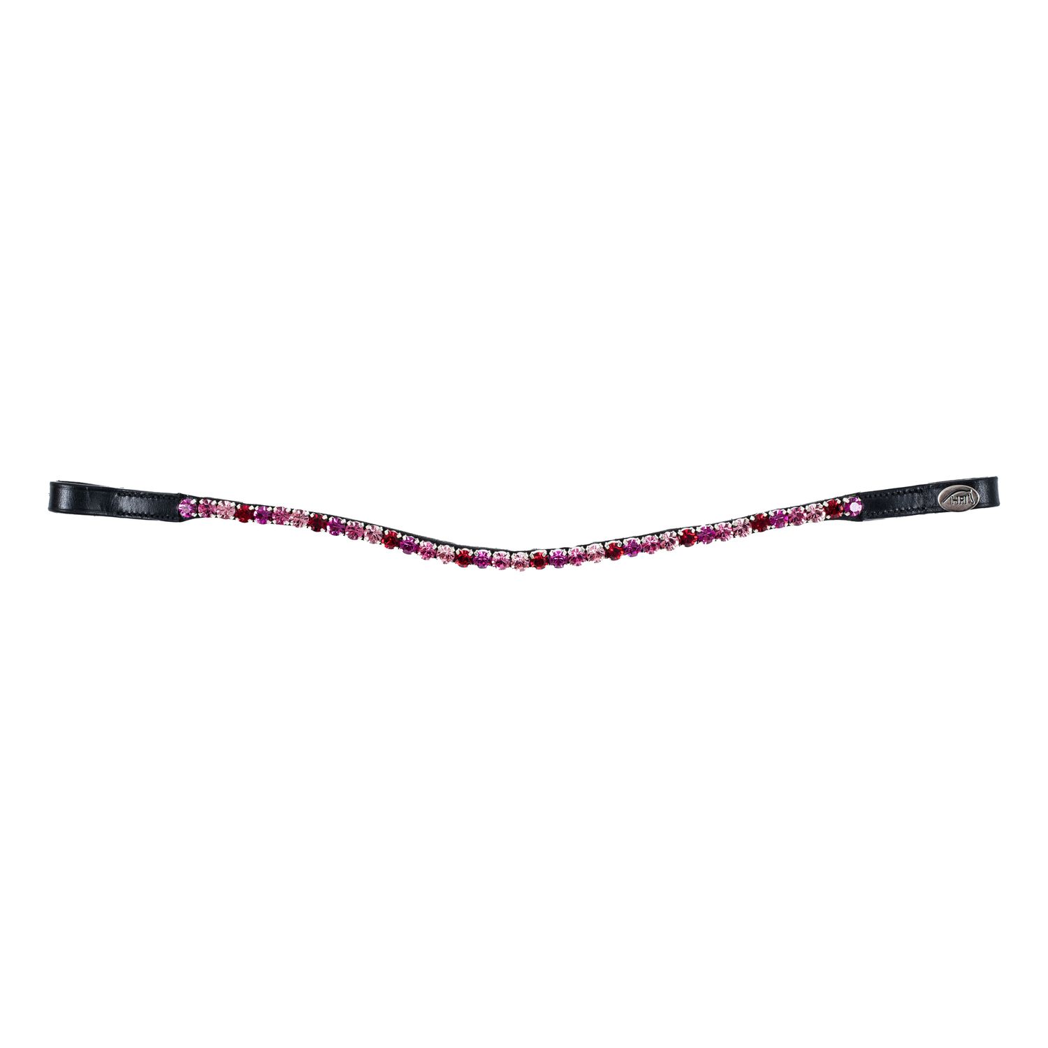 HFI Gerader Stirnriemen mit Strasssteinen - schwarz/bordeaux/magenta/pink/hellpink, Größe Full