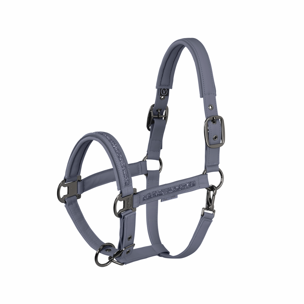 Eskadron Platinum 26 Faux Leder Halfter - slate blue, Größe Pony 1