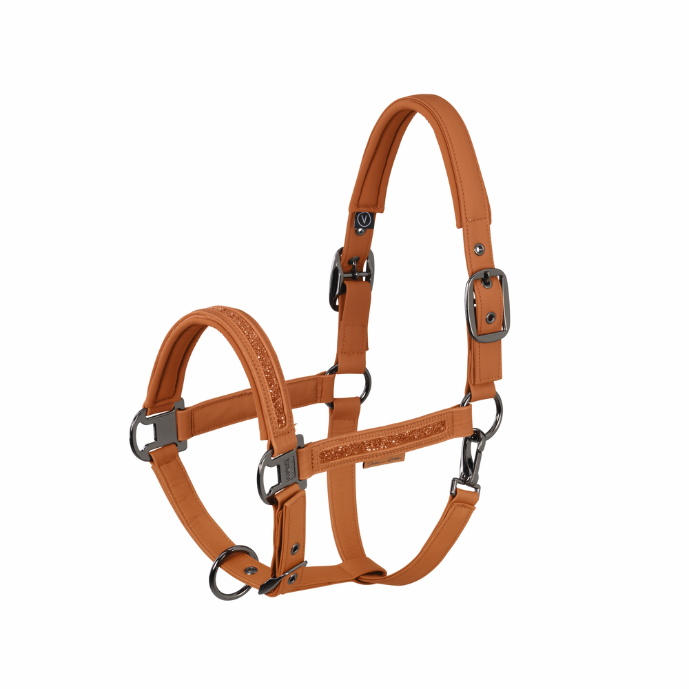 Eskadron Platinum 26 Faux Leder Halfter - amber, Größe Warmblut Extra