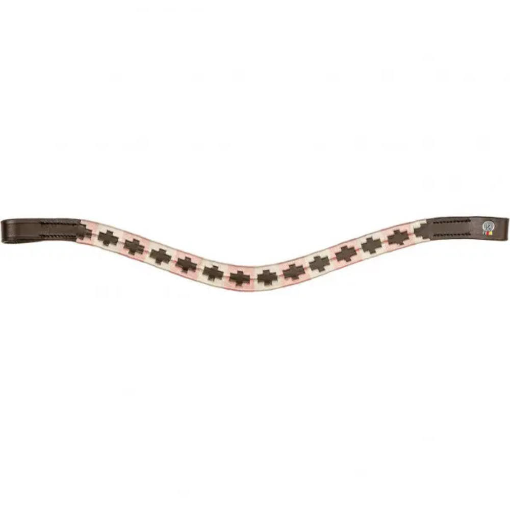 Waldhausen X-Line Stirnband Polo, braun - rosa/beige, Größe Vollblut