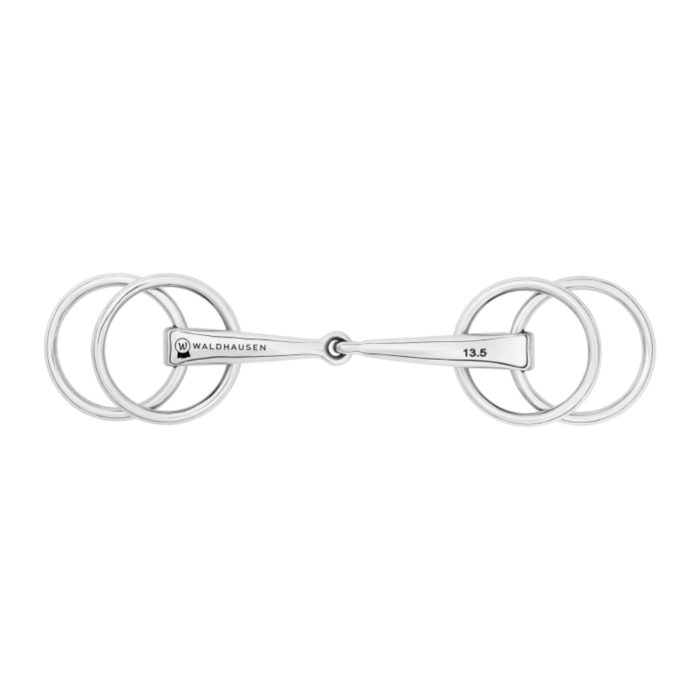 Waldhausen Fahrgebiss mit 4 Ringen 16mm - Silber, Größe 14.5 cm