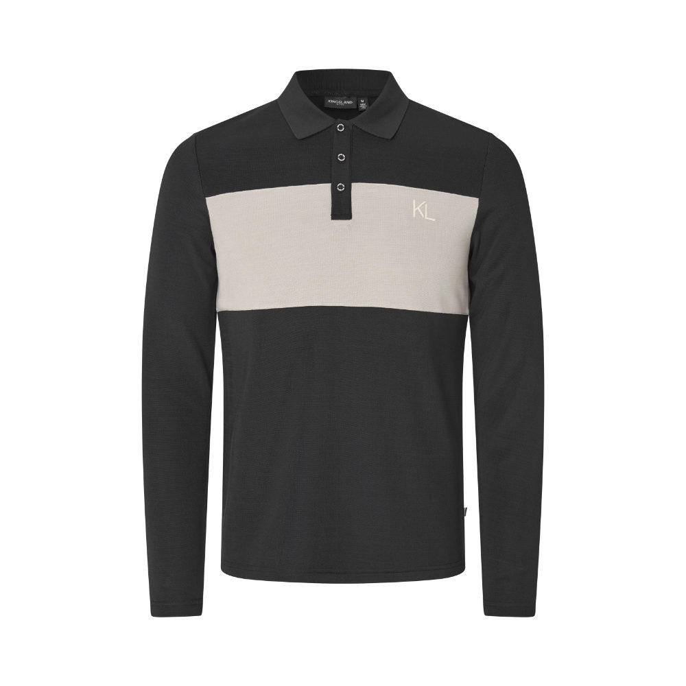 Kingsland KLAxel Langarm Poloshirt Herren - black, Größe M