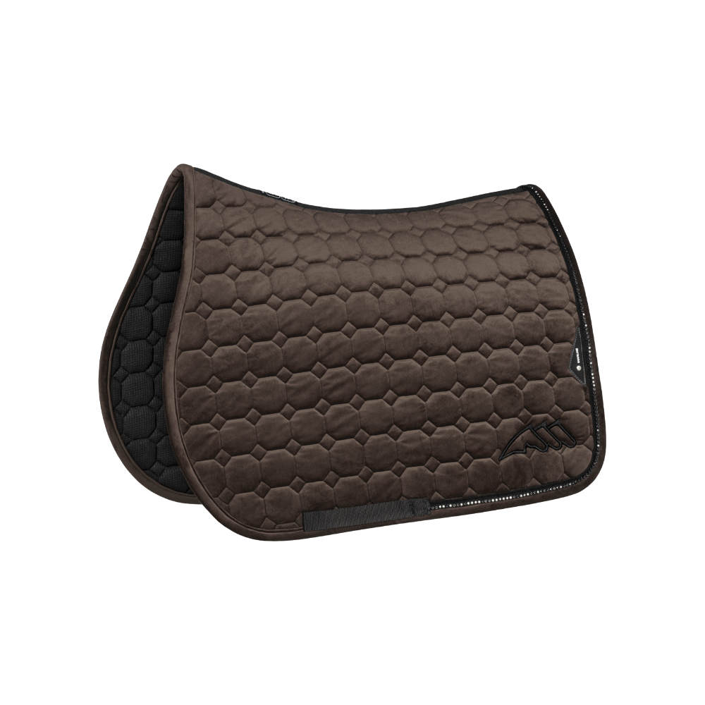 Equiline EQENTI Octagon-Schabracke aus Samt - coffee bean, Größe Dressur (DN)