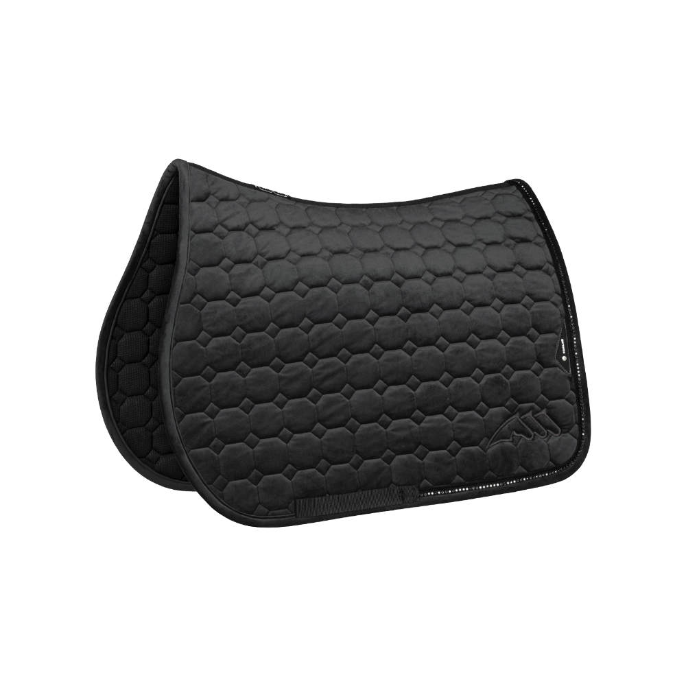 Equiline EQENTI Octagon-Schabracke aus Samt - schwarz, Größe Springen (N)