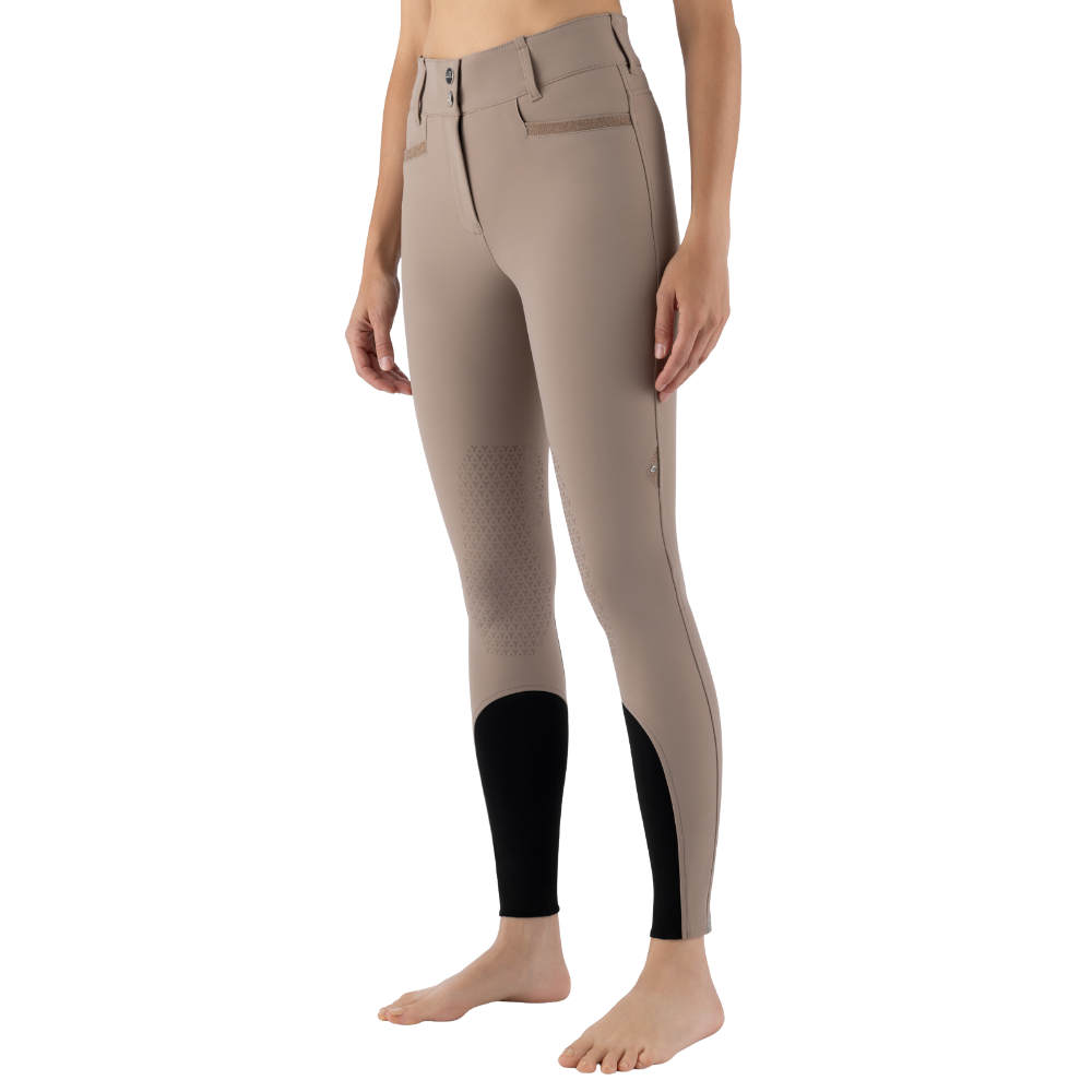 Equiline EQCRYSTALEK Kniegrip Reithose mit hoher Taille Damen - mocha mousse, Größe 40