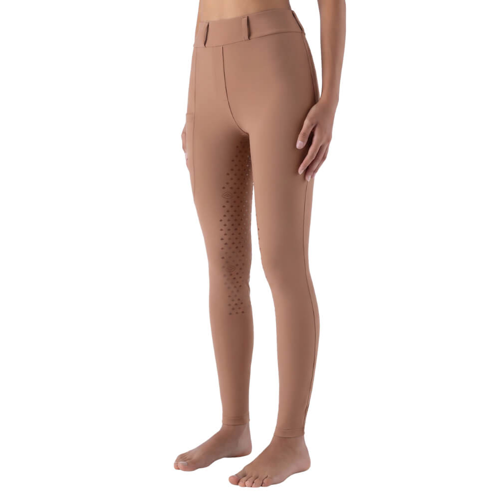 Equiline EQEVRAFH Vollgrip Reitleggings Damen - mocha mousse, Größe XL