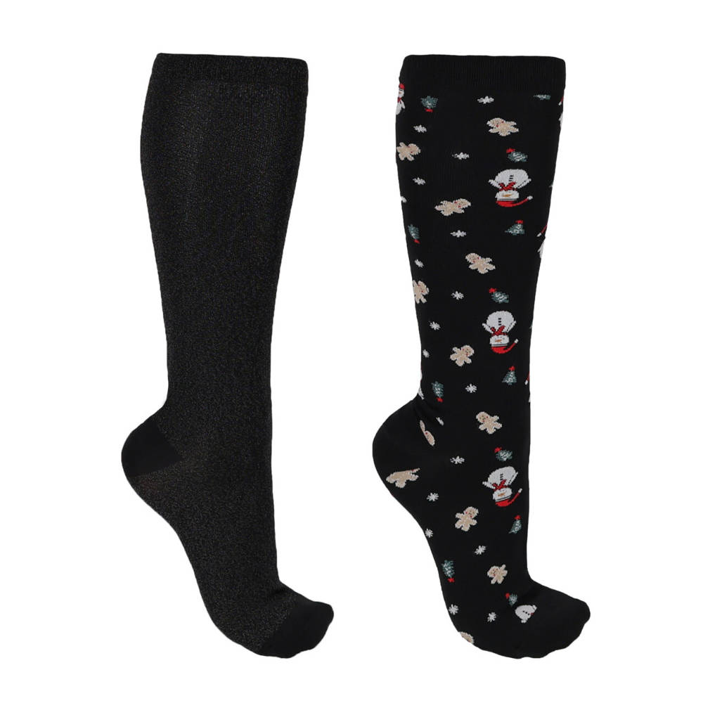 QHP Kniestrümpfe Weihnachten Snow (2er-Pack) - snowman, Größe 39-42
