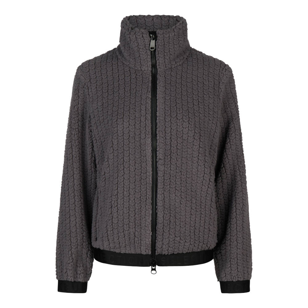 Pikeur HW26 Samt Strick-Fleecejacke Damen - basalt grey, Größe 42