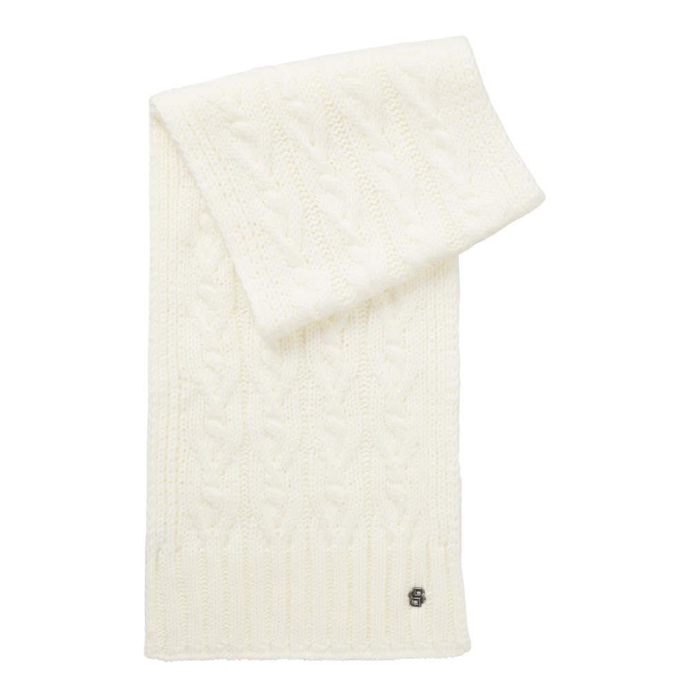 BOSS Equestrian HW 2026 Bora Schal Zopfmuster - soft cream