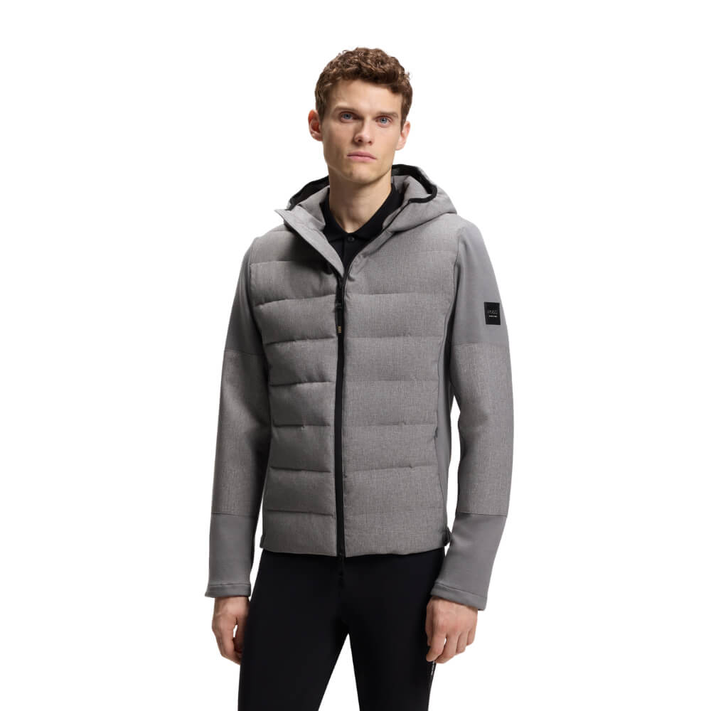 BOSS Equestrian HW 2026 Jeff Hybrid Pufferjacke Herren - Farbe: silver grey melange