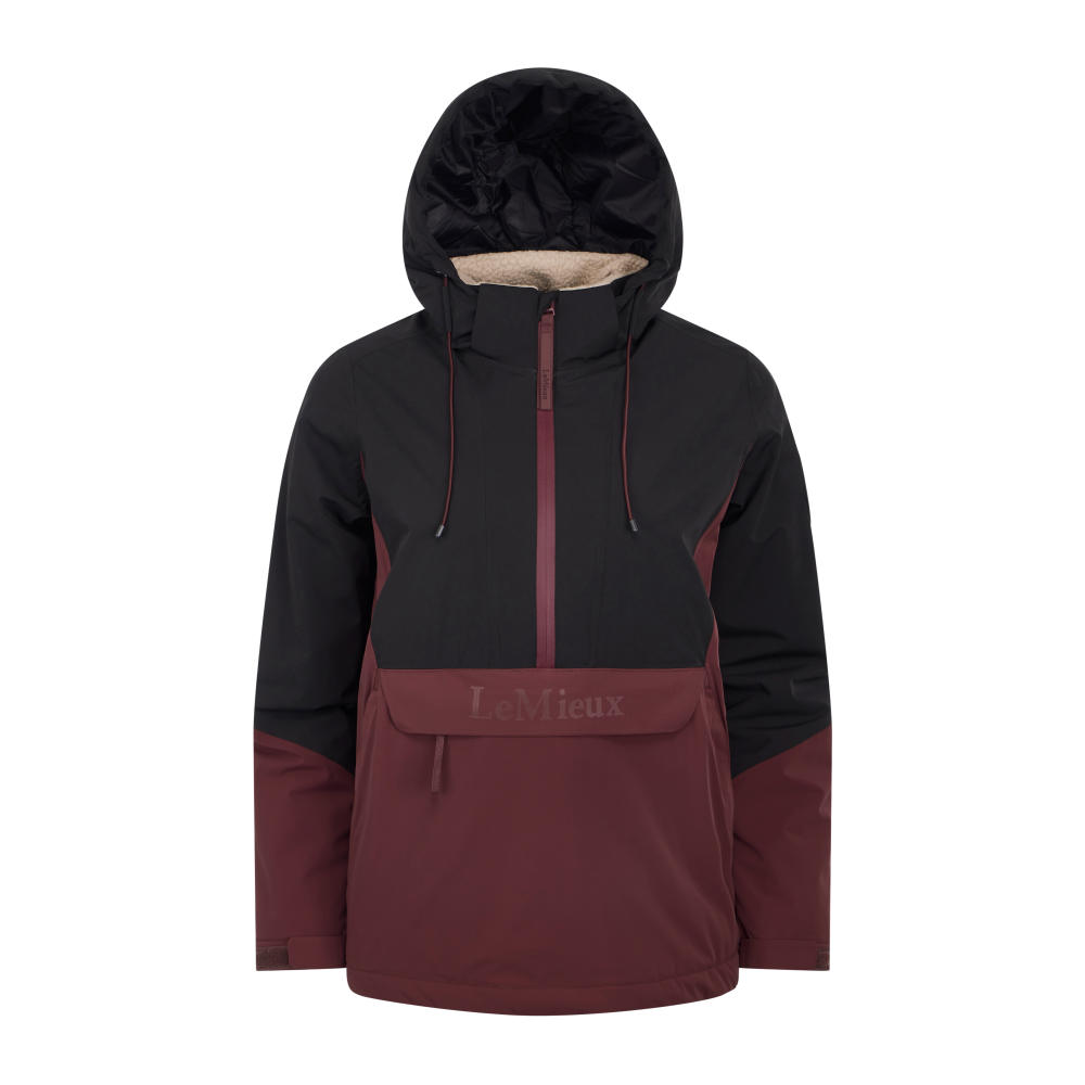 LeMieux HW 2026 Phoebe Half Zip wasserdichter Teddy Anorak Damen - black/bramble, Größe 34