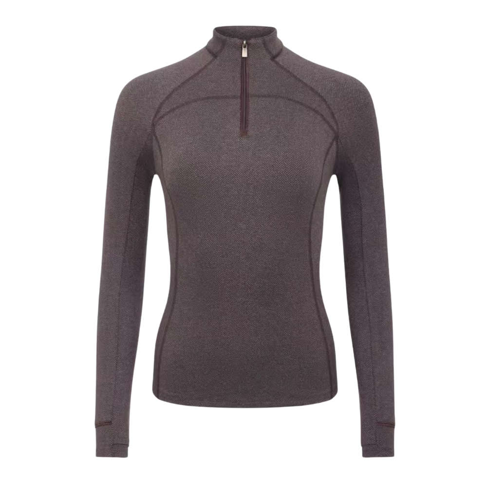 LeMieux HW 2026 Heritage Base Layer mit Fischgrätmuster Damen - cocoa, Größe 42