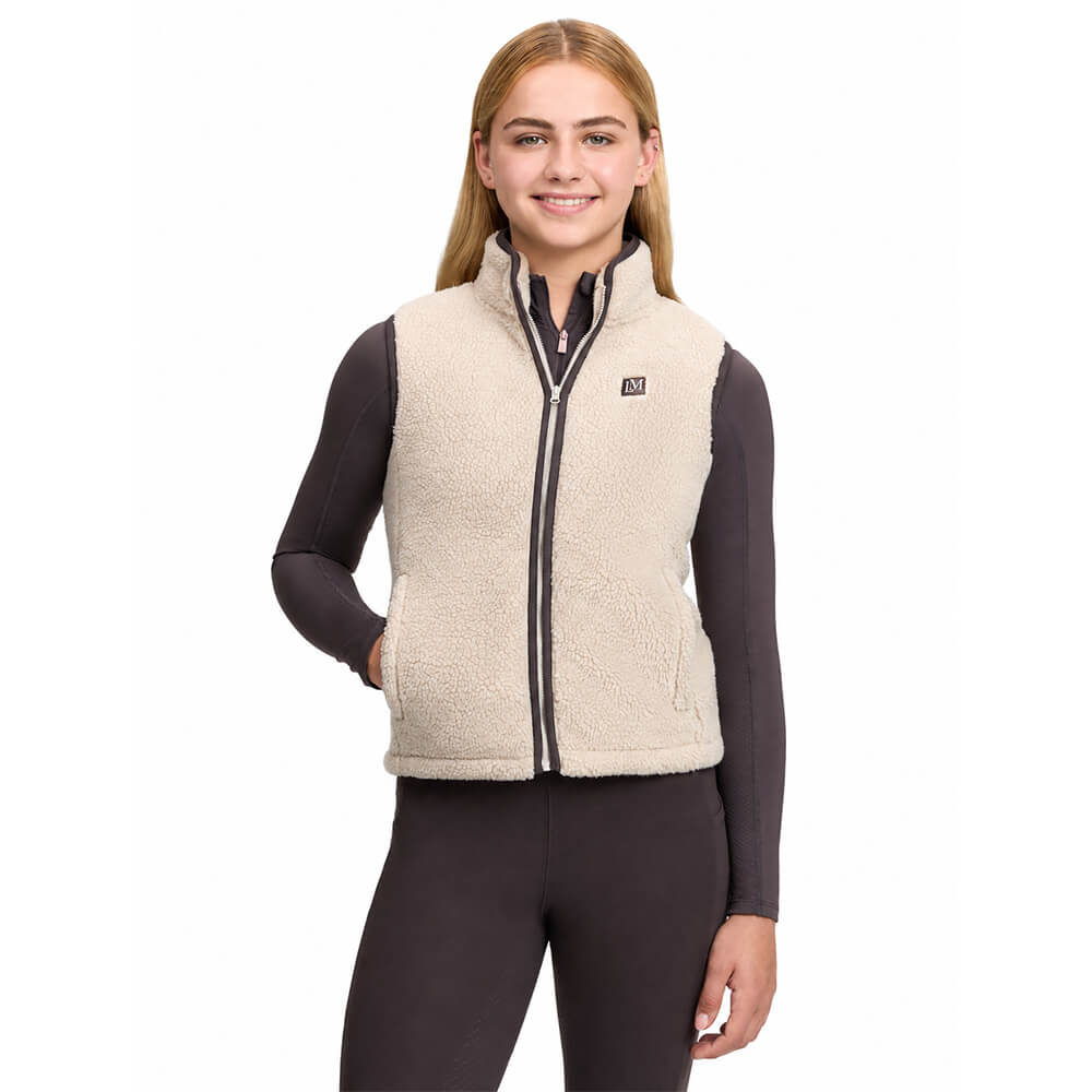 LeMieux HW 2026 Young Rider Trinity Teddy Weste Kinder - stone, Größe 152