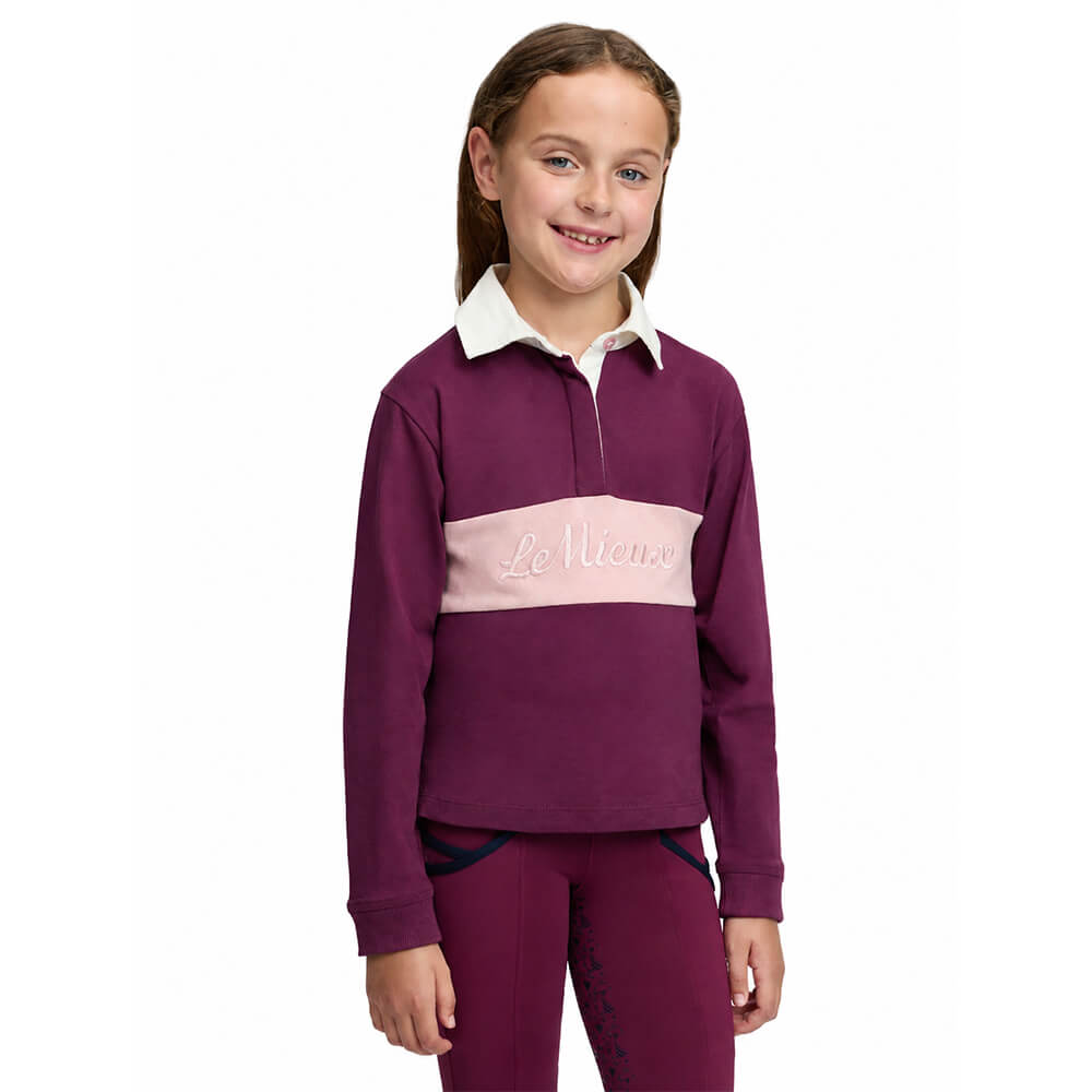 LeMieux HW 2026 Mini Roman Rugbyshirt T-Shirt Mädchen - blackberry, Größe 128