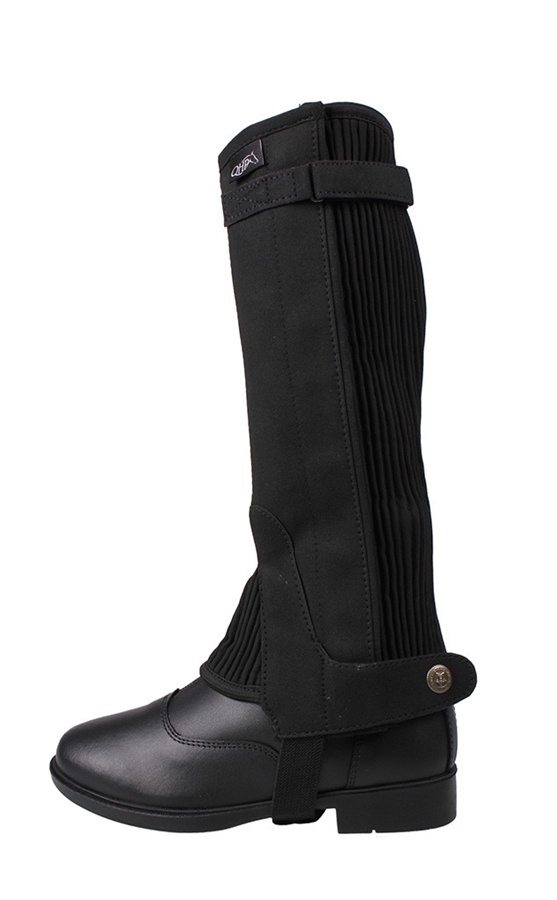 QHP Suede Chap Kinder - schwarz, Größe 8