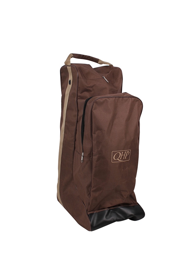QHP Combi Reitstiefel-Helmtasche - braun