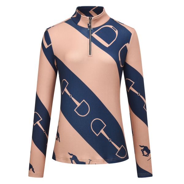 HV Polo Top HVPGwenny Print Damen - navy, Größe L