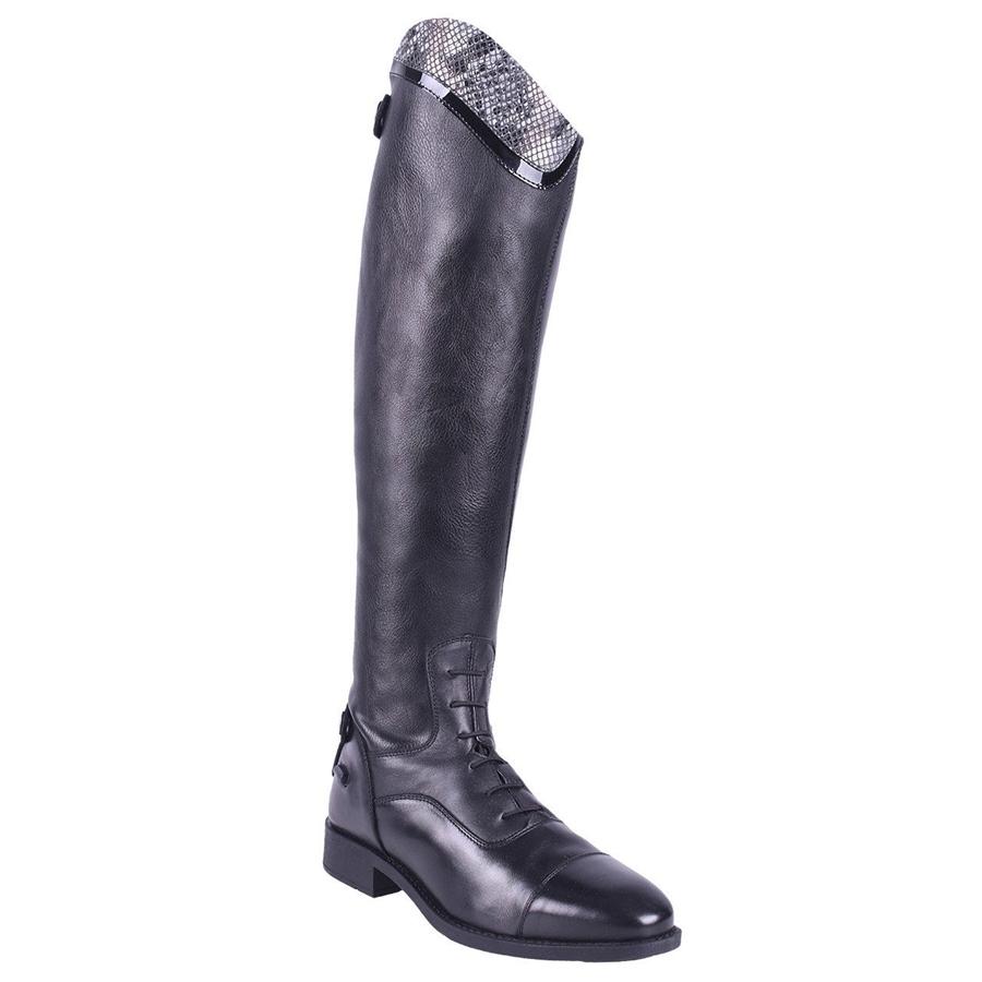 QHP Birgit Snake Reitstiefel Damen - schwarz, Größe 41