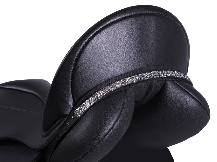QHP Sattelschmuck Jewel Lupine - schwarz/silber, Größe WB