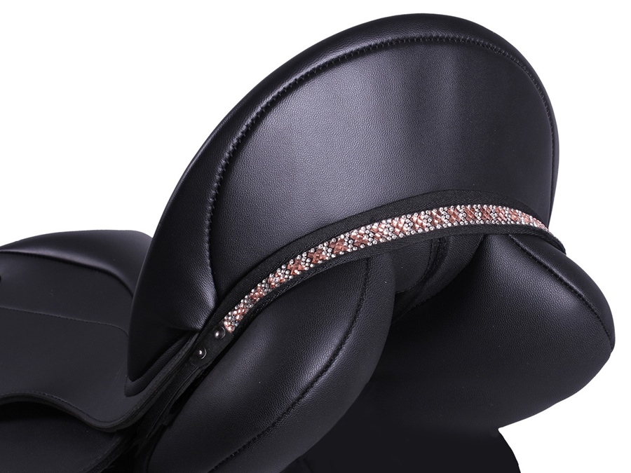 QHP Sattelschmuck Macey - schwarz/silber, Größe WB