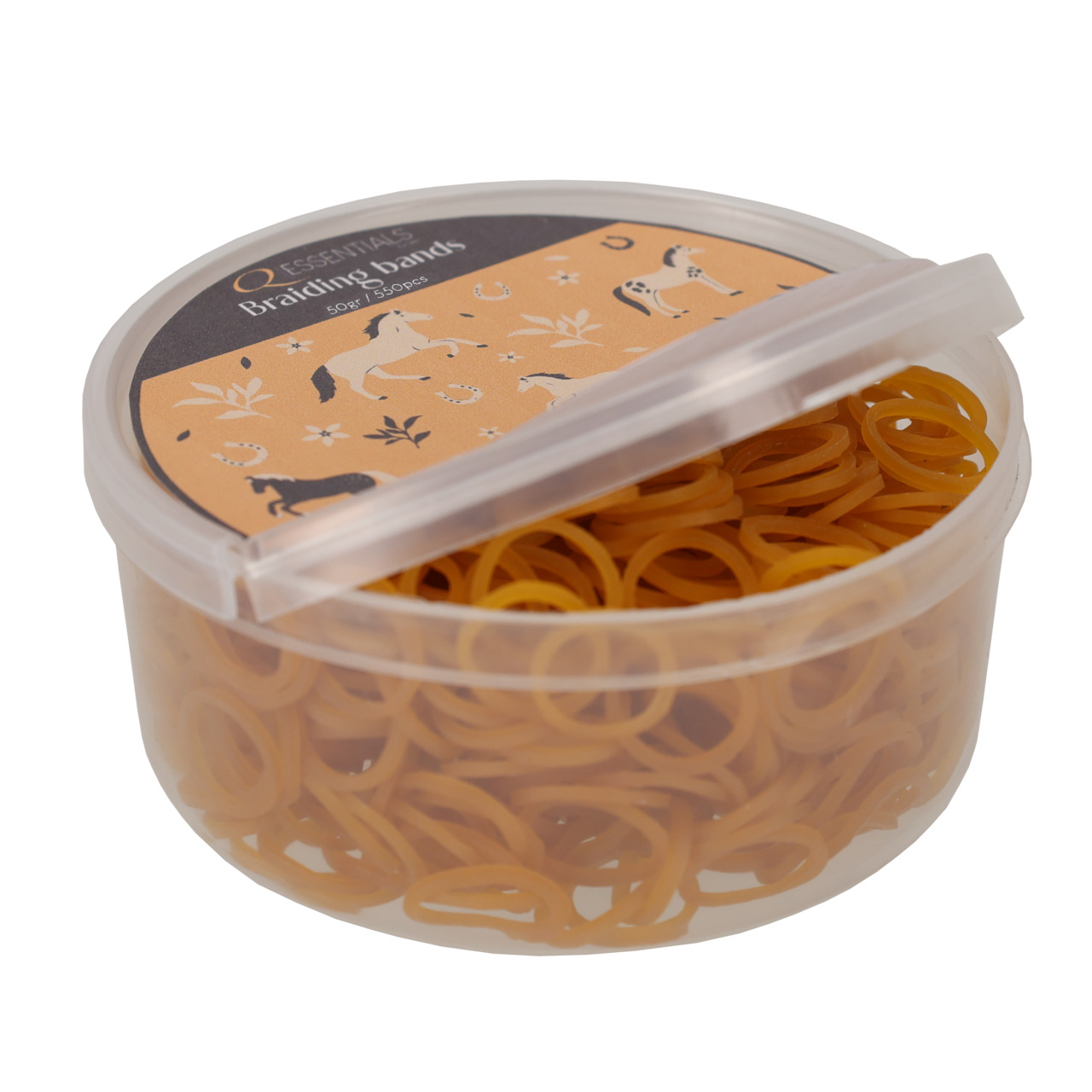 QHP Einflechtgummi Box - naturel, Größe 50g