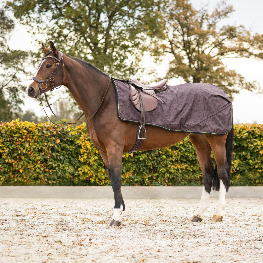 QHP Ausreitdecke 1200D Turnout Collection Fleece - driftwood, Größe XL