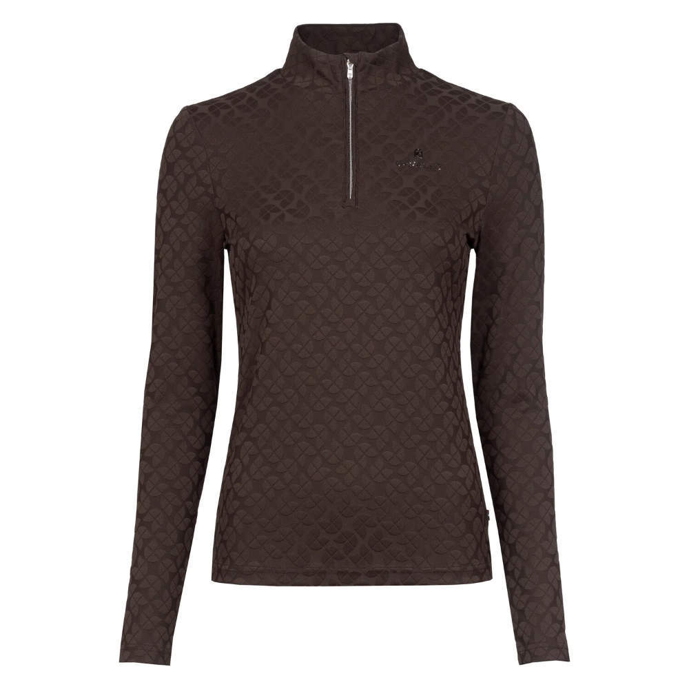 Cavallo CAVALDARSHA Jaquard Stehkragenshirt mit Reißverschluss Damen - café noir, Größe 32