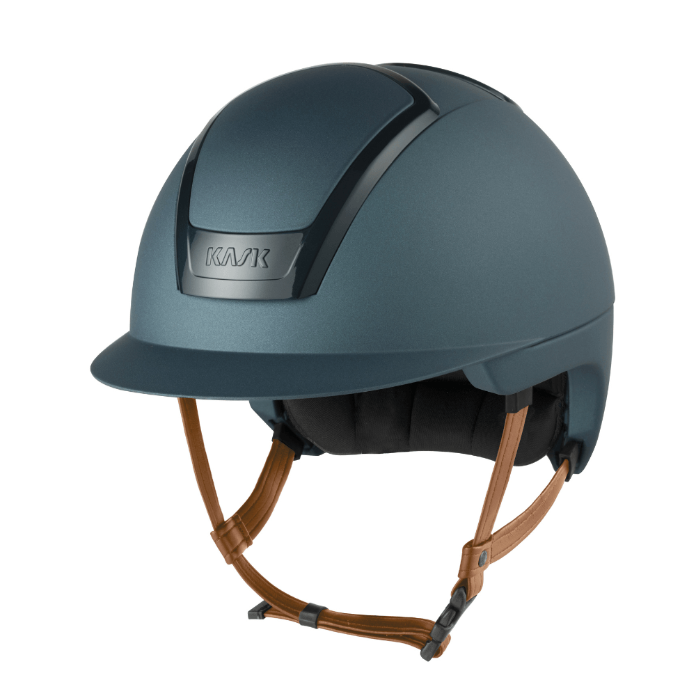 KASK NEMESI METAL Reithelm mit beigem Kinnriemen - teal green, Größe 60