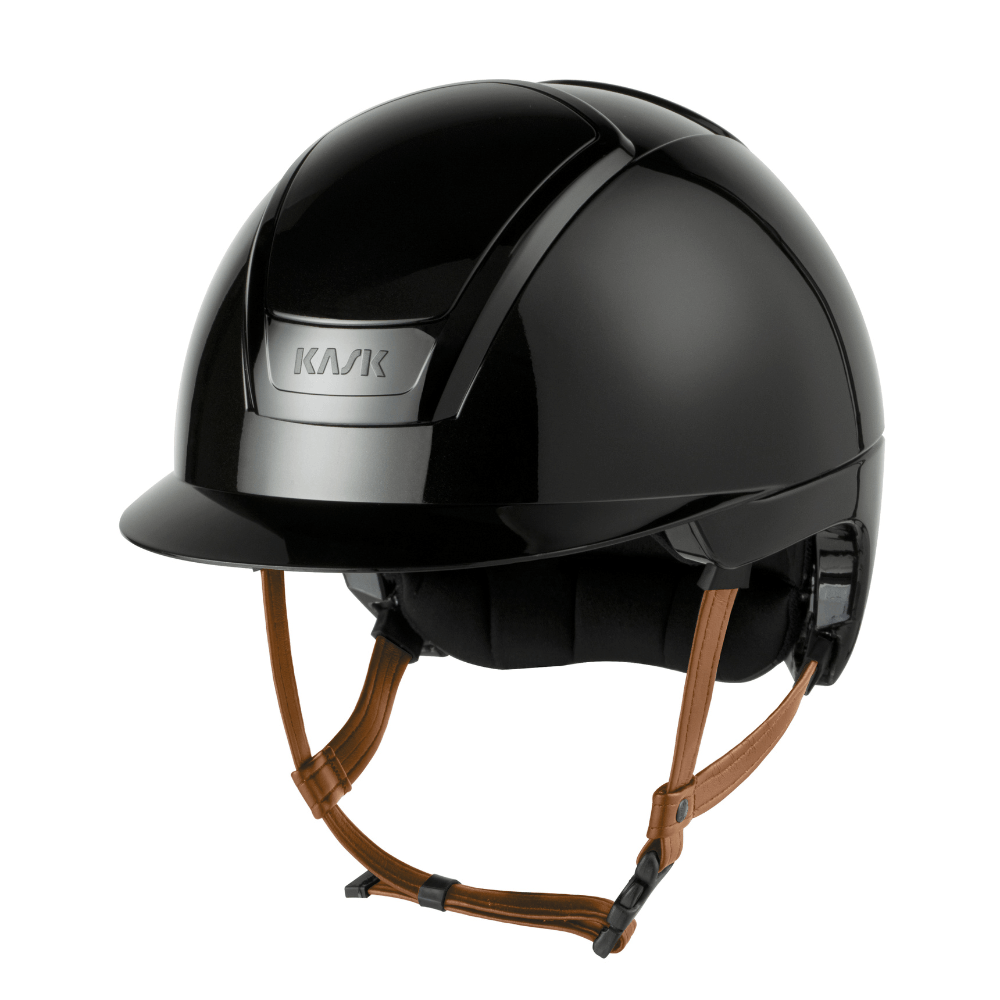 KASK NEMESI SHINE Reithelm mit beigem Kinnriemen